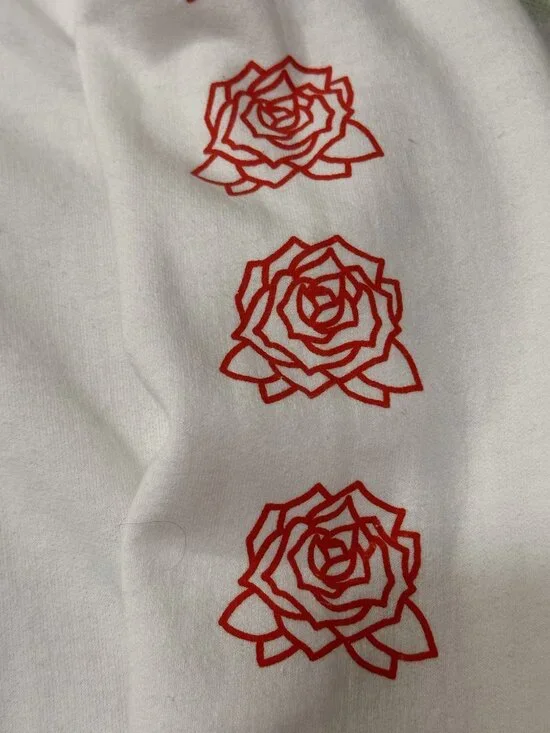 Obey Mira Rosa White & Red Hoodie, US Women L - Picture 4 of 5